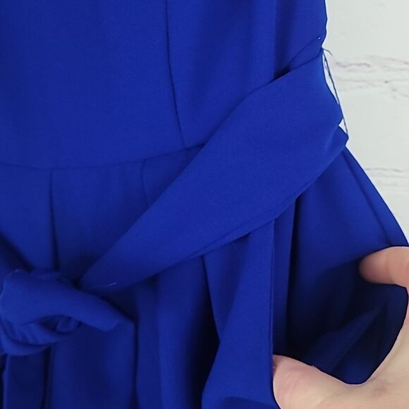 Eva Franco  Anthropologie Cobalt Blue Halter Top Jumpsuit. Size 4 - Picture 6 of 7